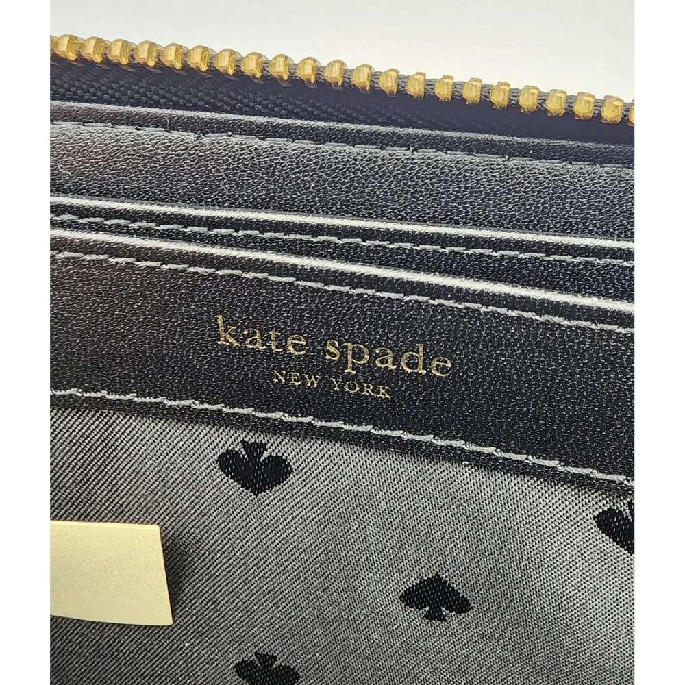 kate spade‎ new york wallet wlru5372 black buttery leather EUC